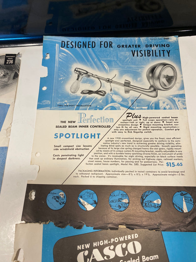 1940s Casco Spotlight Accessories catalog pages Andrew's Automotive