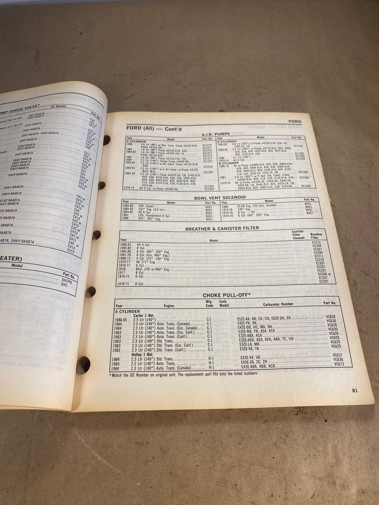 1987 Warner Emission Controls catalog Andrew's Automotive