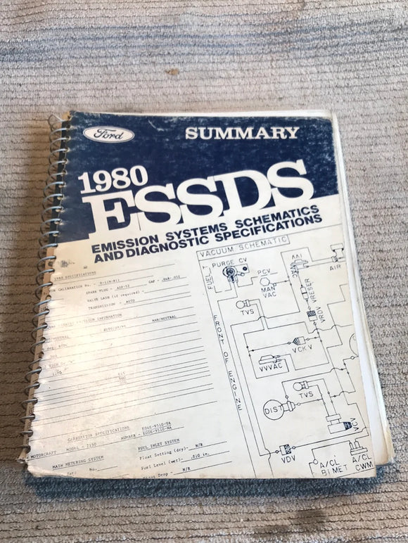 1980 Ford ESSDS Emission Systems Schematics and Diagnostic Specifications