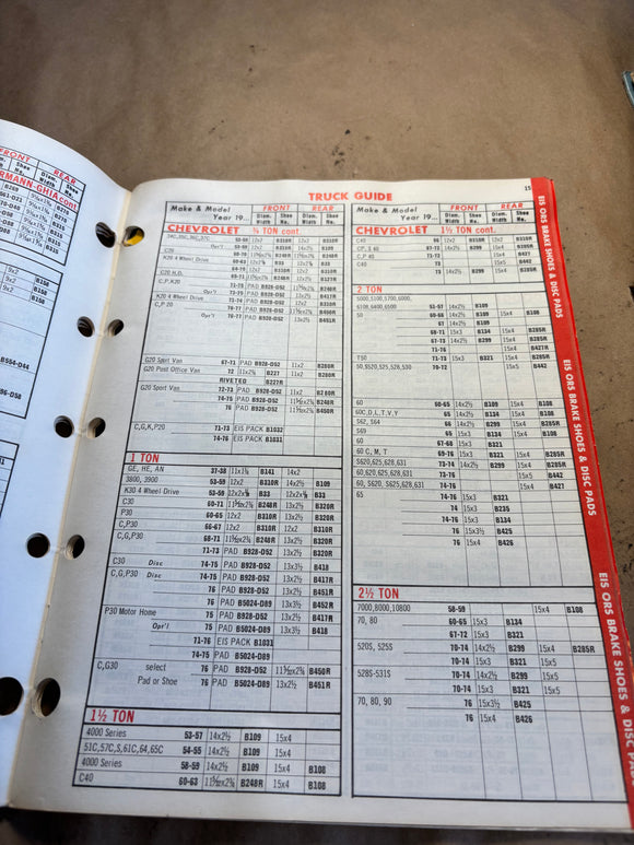 1977 EIS The Brake Parts Line Brake Shoes and Pads catalog