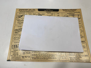 1934 Studebaker Eight Model  B Commander 119” AEA Tune Up System card