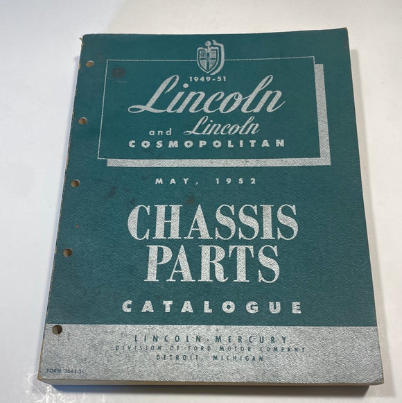 1949-1951 Lincoln and Cosmopolitan Chassis Parts Catalogue