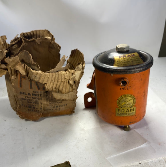 Vintage Fram F-3 oil filter remote canister