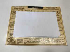 1934 Studebaker Six  Model A and De Luxe Dictator AEA Tune Up System card