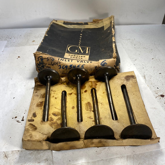 1954-1958 Chevrolet 6 cylinder intake valves x6 NOS 3695455