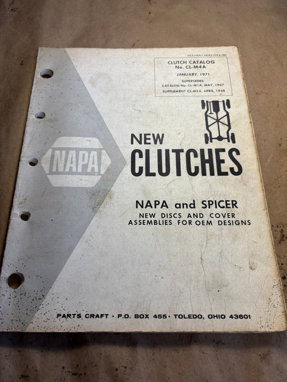 1971 NAPA New Clutches NAPA and Spicer catalog