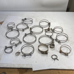 Vintage double wire hose clamp lot x15 piece