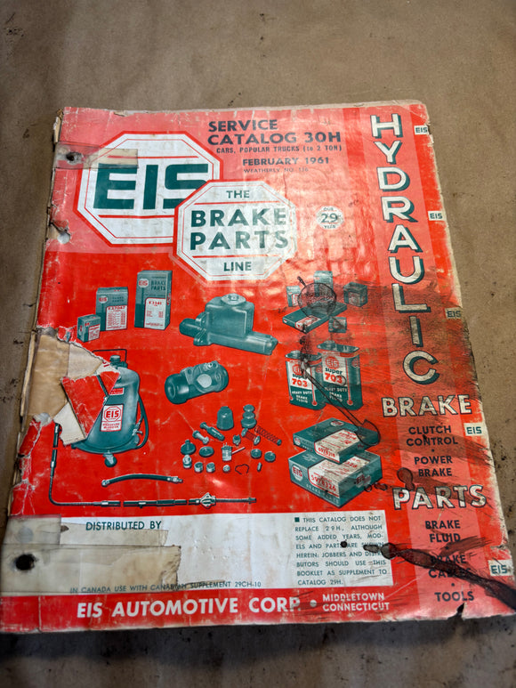 1961 EIS The Brake Parts Line Hydraulic Brake Parts catalog