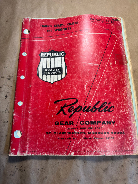 1968 Republic Gear Timing Gears Chains and Sprockets catalog