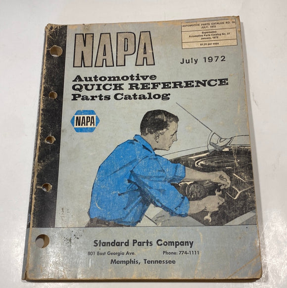 1972 Napa Automotive Quick Reference Parts Catalog