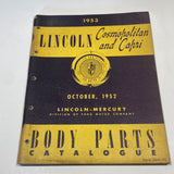 1953 Lincoln Cosmopolitan and Capri Body Parts Catalog