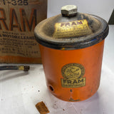Fram F-325 vintage remote oil filter housing