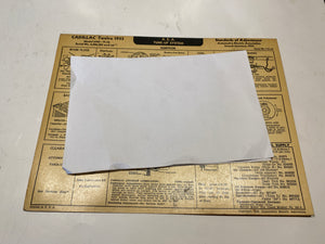 1933 Cadillac Twelve Model 370C AEA Tune Up System card