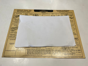 1932 Cadillac Sixteen Model 452B 149” AEA Tune Up System card