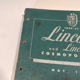 1949-1951 Lincoln and Cosmopolitan Chassis Parts Catalogue