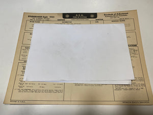 1952 Studebaker Eight Model 3H Commander Land Cruiser AEA Tune Up System card