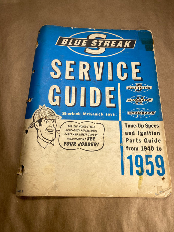 1940-1959 Blue Streak Service Guide tune up specs and ignition parts catalog