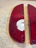 1960 Ford Fairlane Galaxie tail light lenses pair OEM Ford script