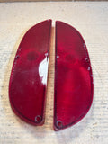 1960 Ford Fairlane Galaxie tail light lenses pair OEM Ford script