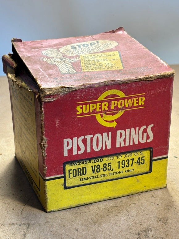 1936-1945 Ford flathead V8-85 221 85 90HP piston rings .020-.039 NORS