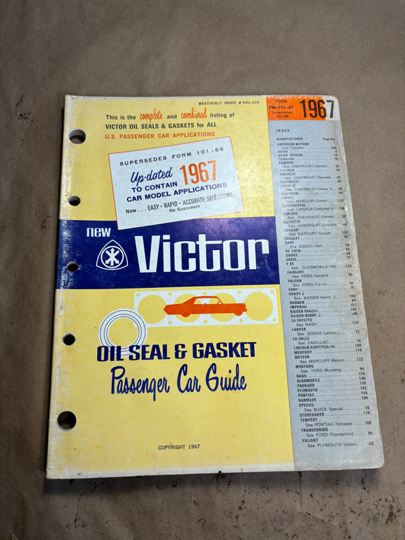 1967 Victor Oil Seal and Gasket Passenger Guide PM-101-67