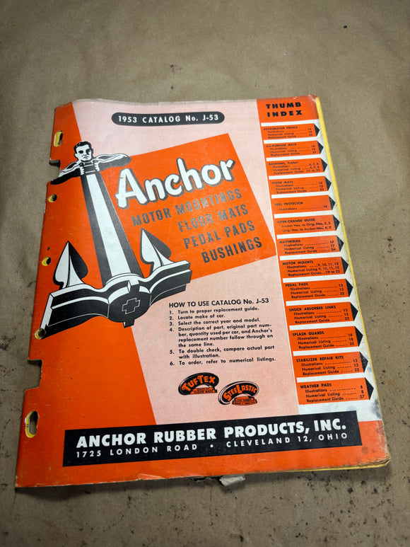 1953 Anchor Rubber Products Catalog motor mounts floor mats pedal pads