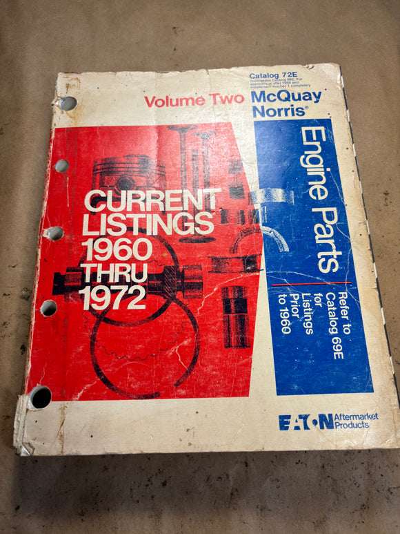 1969-1972 McQuay Norris Engine Parts catalog 72E
