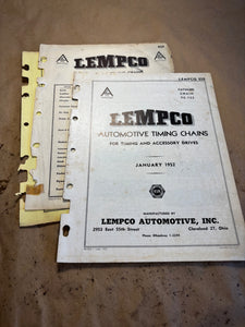 1952 Lemco Automotive Timing Chains catalog and price list