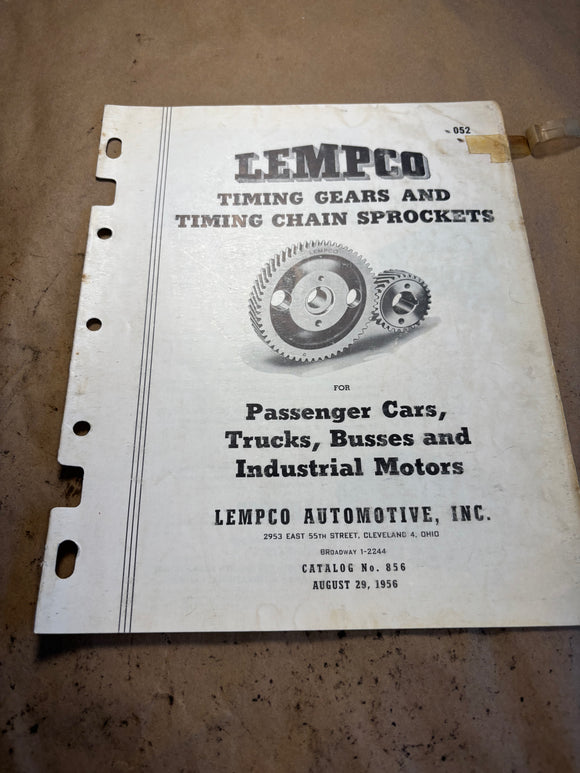 1956 Lemco Timing Gears and Sprockets catalog no. 856