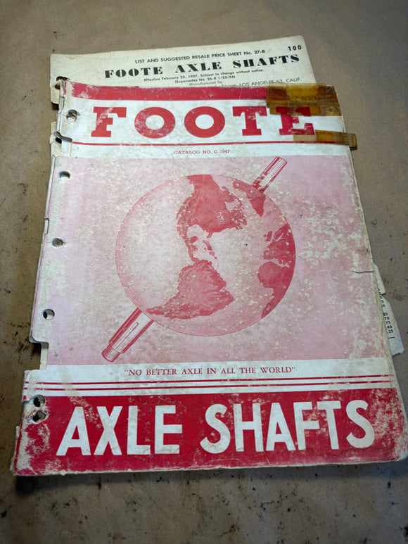 1947 Foote Axle Shafts catalog and price list