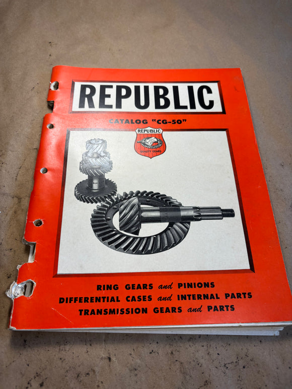 1950 Republic Gear Catalog CG-50 Ring Gears Pinions Differentials Trans