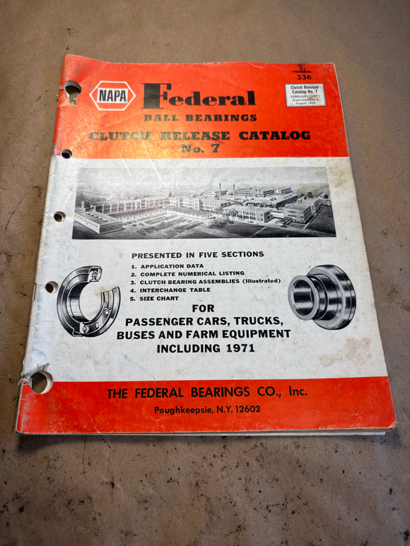 1971 Federal Ball Bearings Clutch Release Catalog