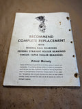 1971 Federal Ball Bearings Clutch Release Catalog