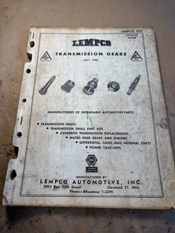 1956 LEMPCO Transmission Gears catalog 1937-1956