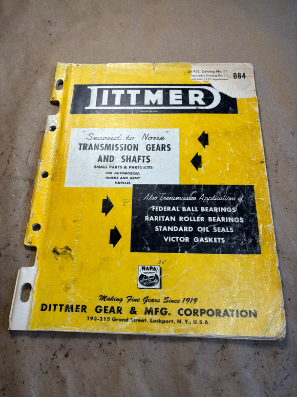 1953 Dittmer Transmission Gears and Shafts and Parts Kits catalog