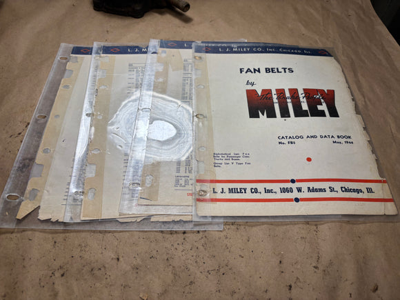 1944 Miley The Brake Parts Fan Belt Catalog and Data Book