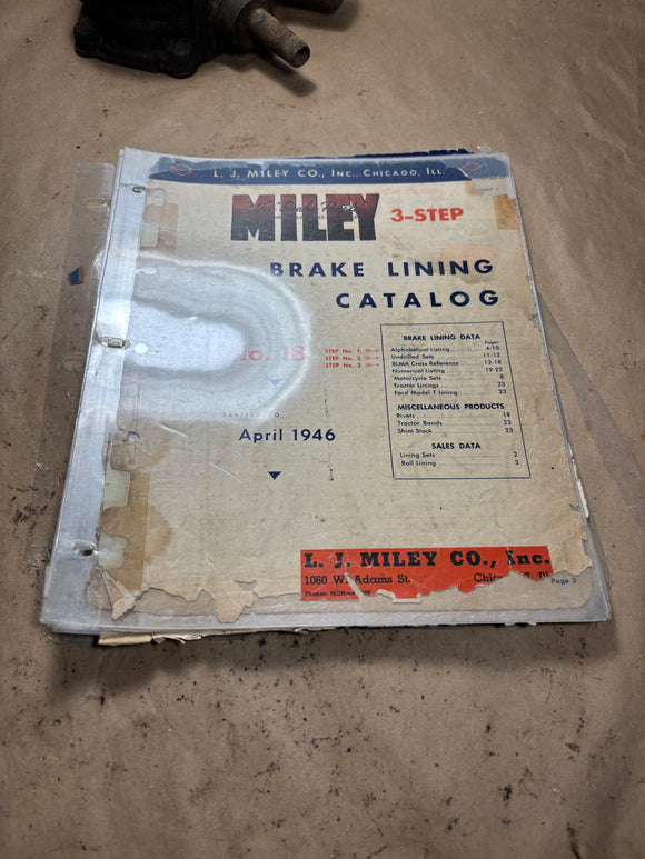 1944 Miley The Brake People Brake Lining Catalog