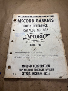 1967 McCord Gaskets Quick Reference Catalog 1955-1967