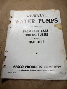 1945 APSCO Products Rebuilt Water Pumps catalog 1929-1945