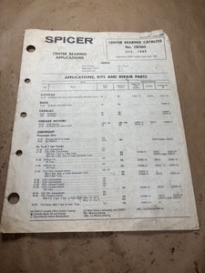 1969 Spicer Center Bearing Applications Catalog 1955-1969