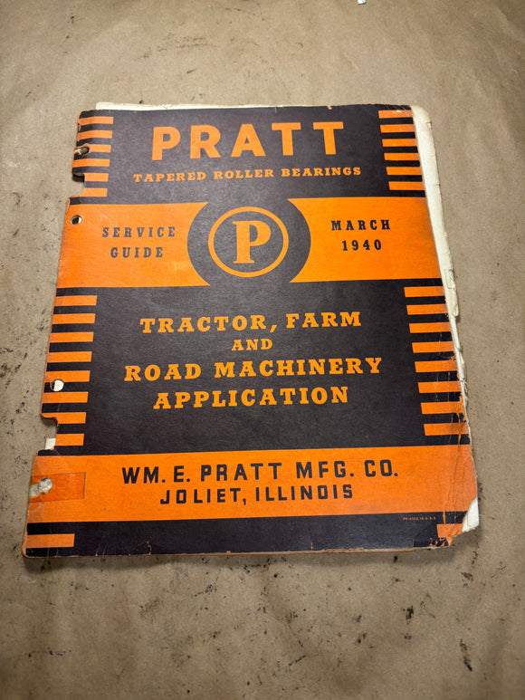 1940 Pratt Tapered Roller Bearings Tractor Farm and Road catalog 1920-1944