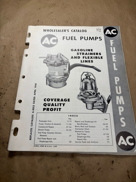 1959 AC Fuel Pumps Wholesaler’s Catalog 1930-1959