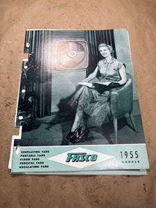 1955 Fasco Fan catalog portable floor pedestal oscillating