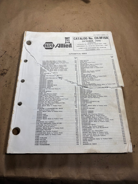 1970 NAPA Allied Chassis Parts catalog 1941-1970