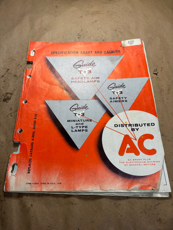 1956 AC Guide Headlamps Filler Caps catalog