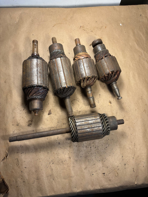 Vintage 1930s 1940s 1950s starter/generator armatures x5