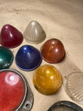 Vintage amber cobalt green white signal light lenses lot of 14
