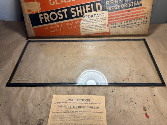Vintage Perma-Tite glass frost shield 8 x 18
