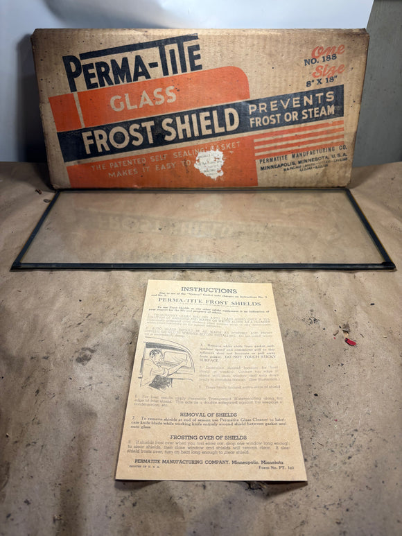 Vintage Perma-Tite glass frost shield 8 x 18
