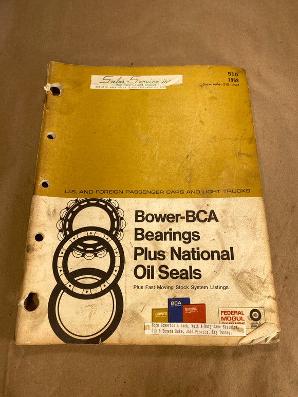1968 Bower BCA Bearings National Oil Seals catalog